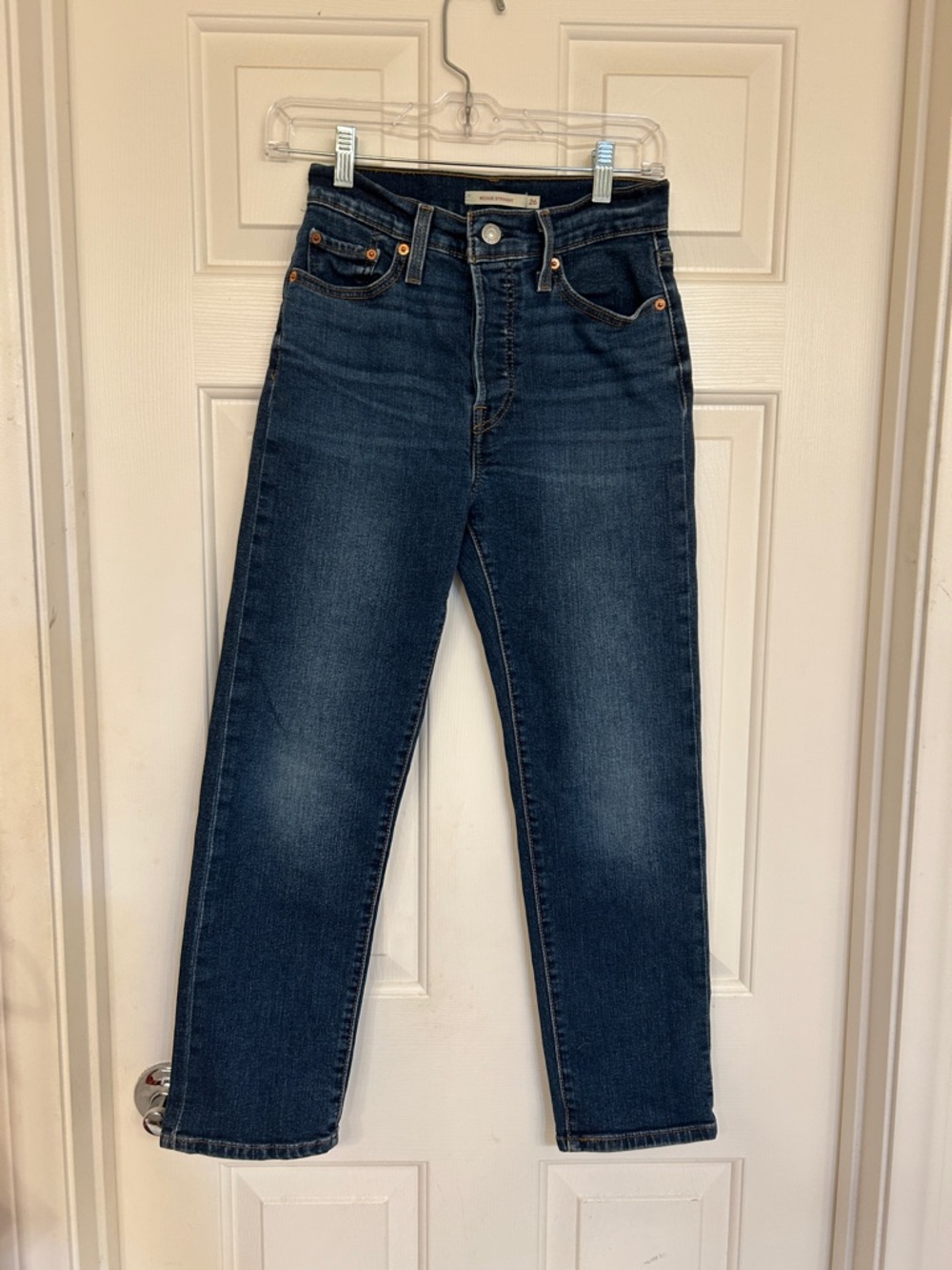 Levi Strauss Wedgie Straight Leg Jeans in Deep Indigo - Picture 1 of 9